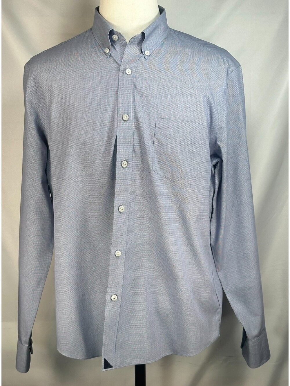 Untuckit Wrinkle Free Cotton Oxford Button Up Blue Mens L
